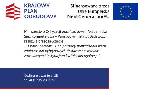Zestawy do zdalnego nauczania dla szkół podstawowych  Gminy Ostrówek z KPO – realizacja wskaźnika...