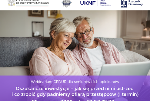 
Urząd Komisji Nadzoru Finansowego zaprasza seniorów i ich opiekunów na webinarium (spotkanie on...